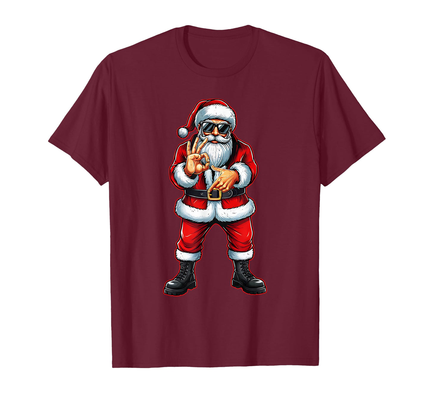 Funny Six Seven 6 7 Meme 67 Santa Christmas Men Boys Teen T-Shirt