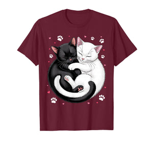 Yin and Yang Pet Cat Black White Cats T-Shirt