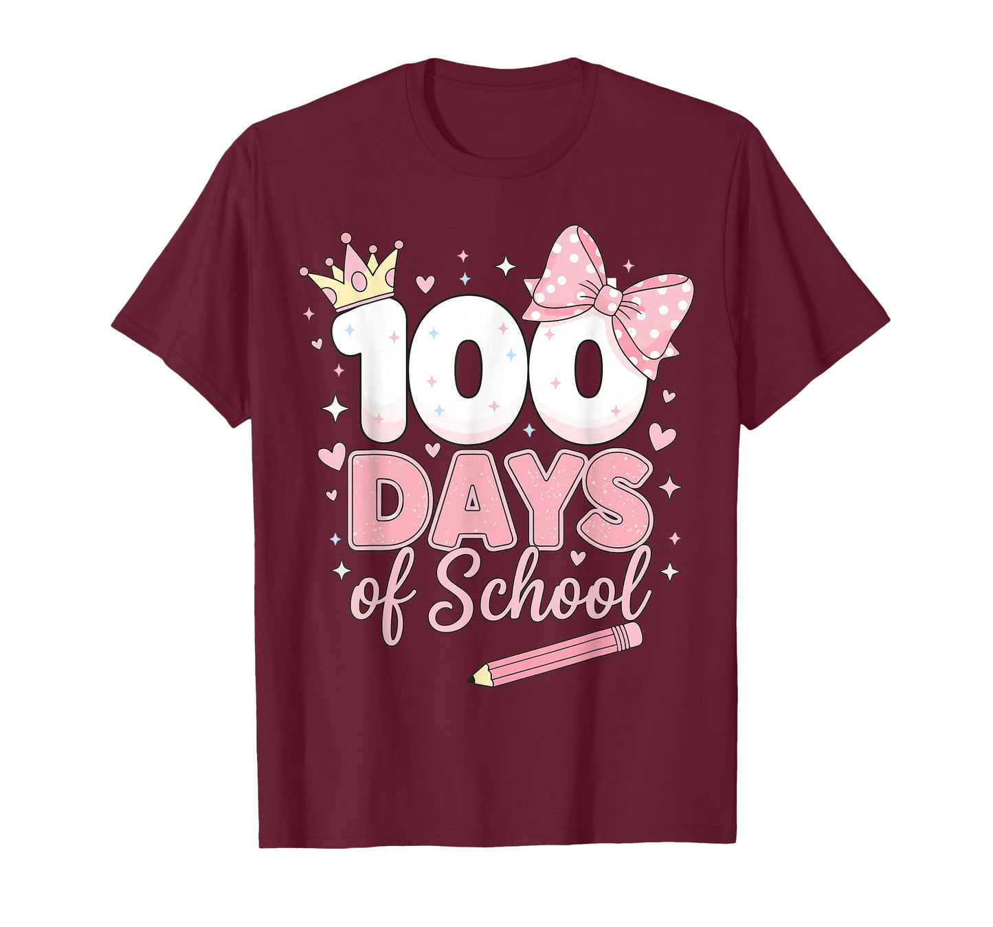 Preppy 100th Day of School 100 Days of School Girl Kids T-Shirt