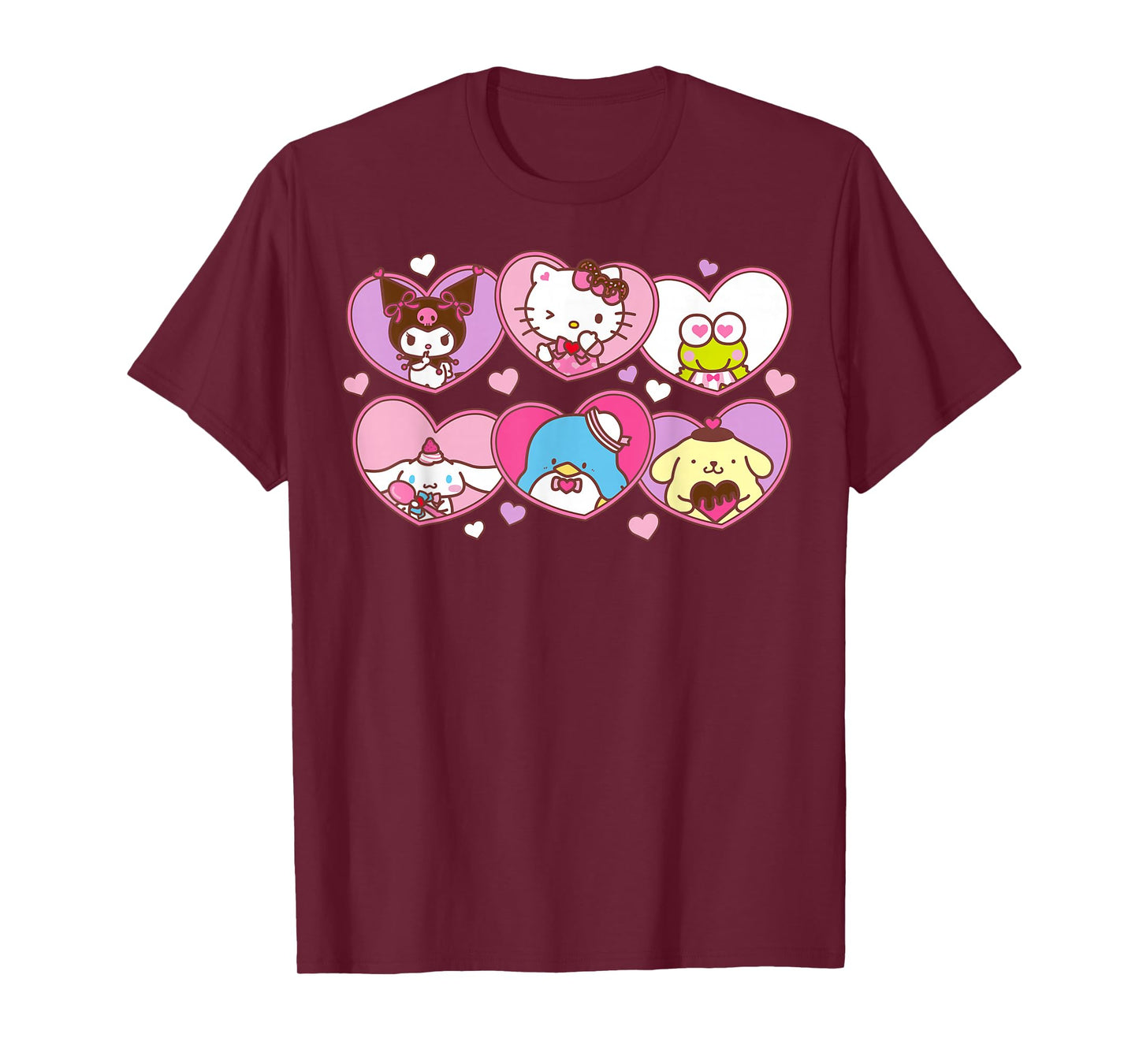 Hello Kitty Valentine's Day Sanrio Characters Heart Frames T-Shirt