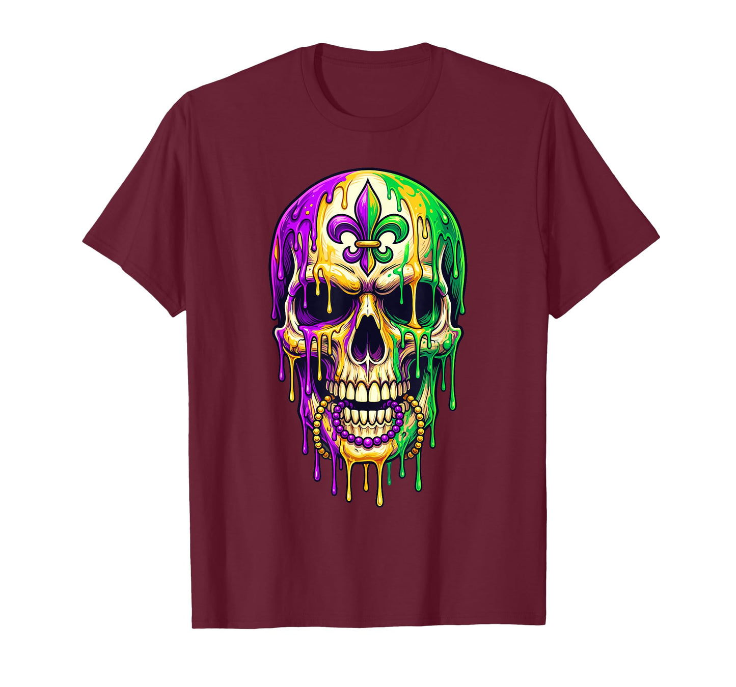 Mardi Gras Skull Fleur de Lis Voodoo New Orleans Doctor T-Shirt