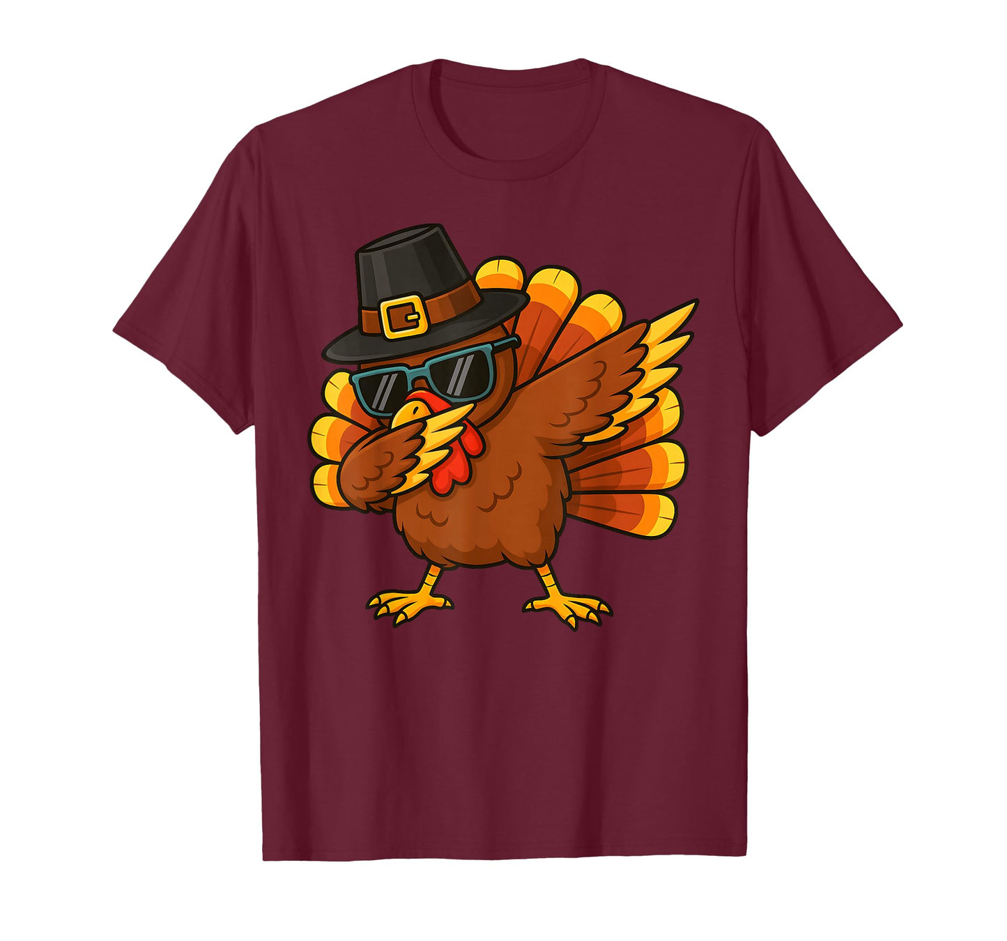 Thanksgiving Day Pilgrim Funny Dab Dabbing Turkey Boys Men T-Shirt