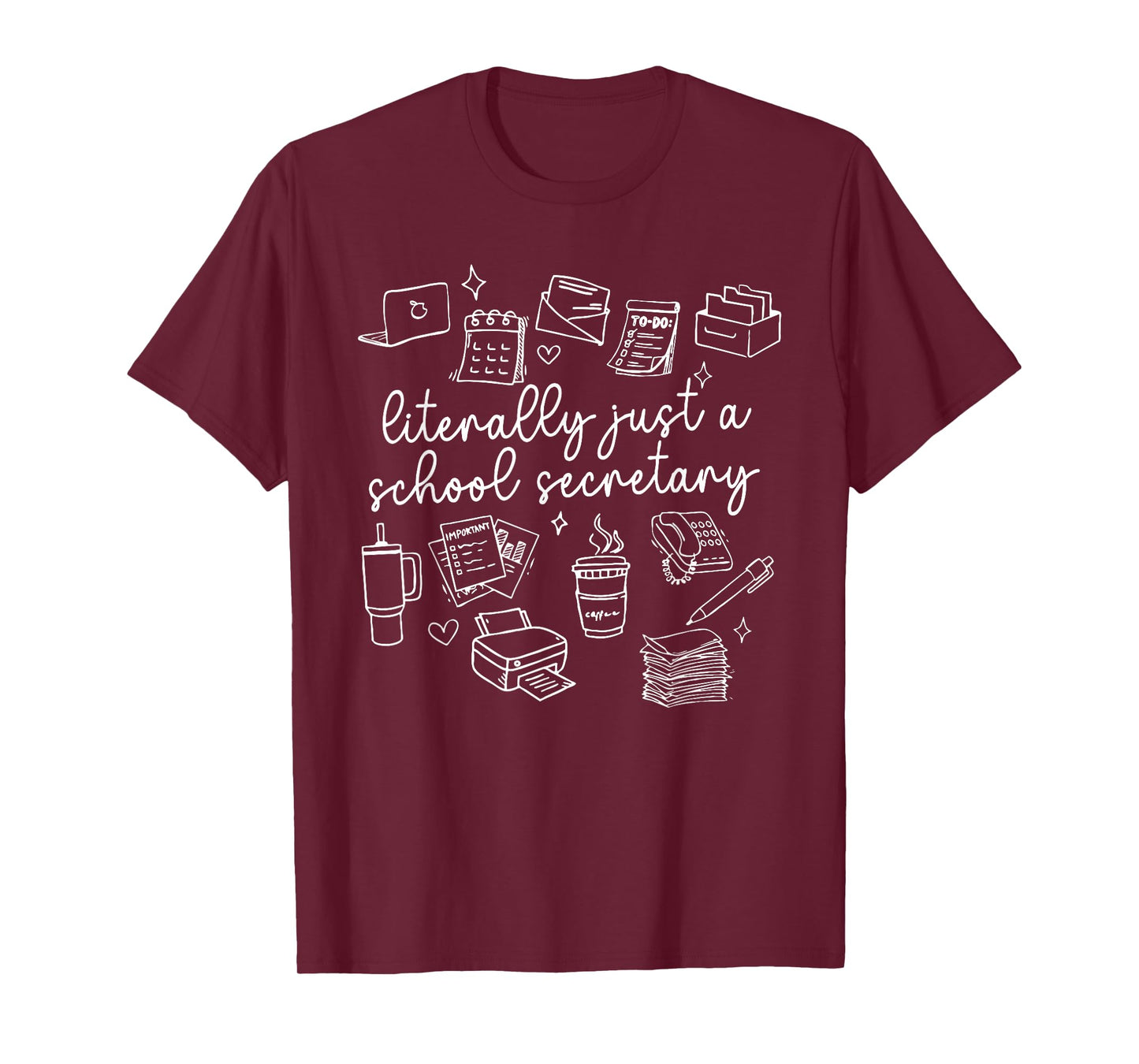 Funny School Secretary Quote Doodle Office T-Shirt