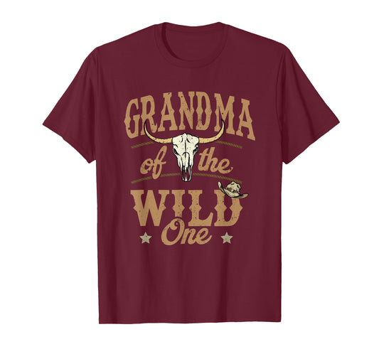 Grandma of The Wild One Cowboy Western Rodeo Party Matching T-Shirt