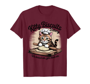 Kitty Biscuits We Knead Em You Need Em Funny Baking Cat T-Shirt