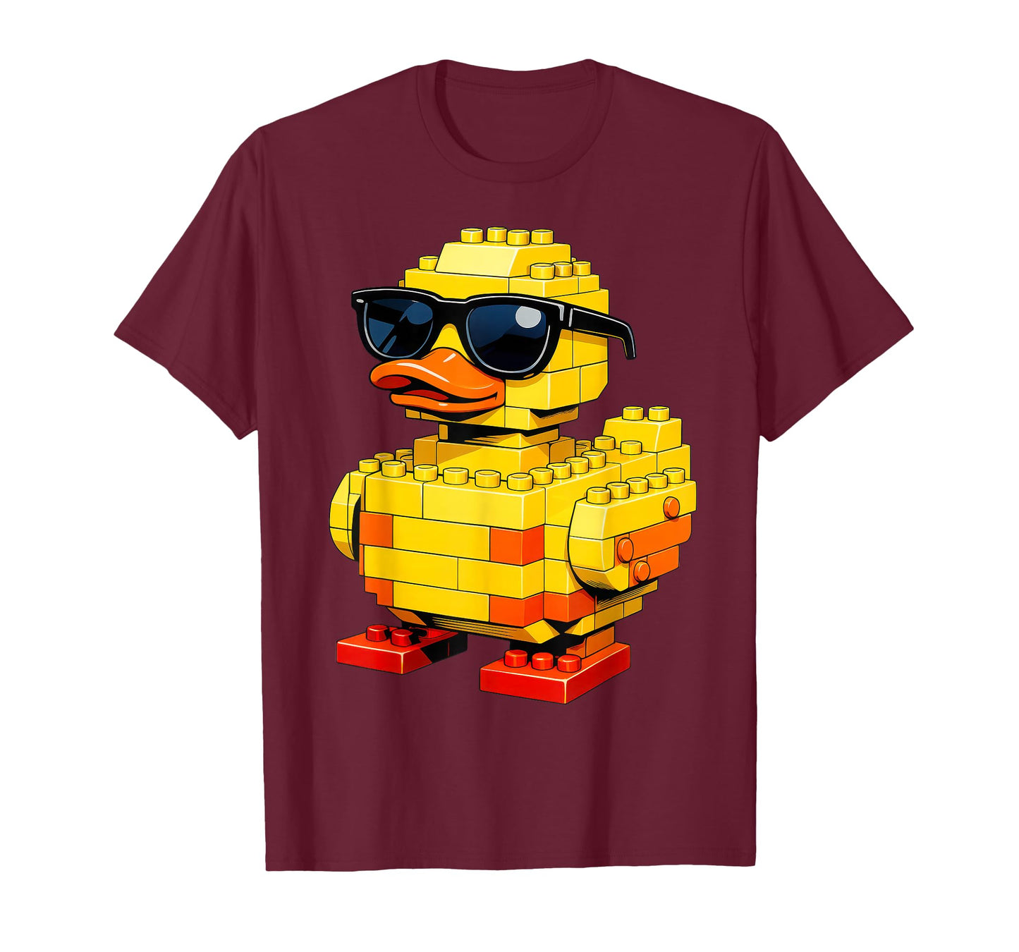 Funny Duck Brick Master Builder Block Building Brick Builder T-Shirt