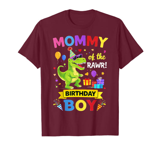 Mommy of The Birthday Boy T-Rex Dinosaur Birthday Party T-Shirt