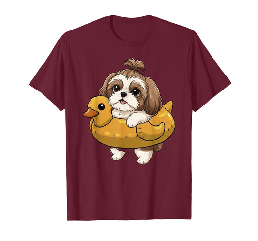 Funny Shih Tzu Summer Outfit Mom Dad Kids T-Shirt