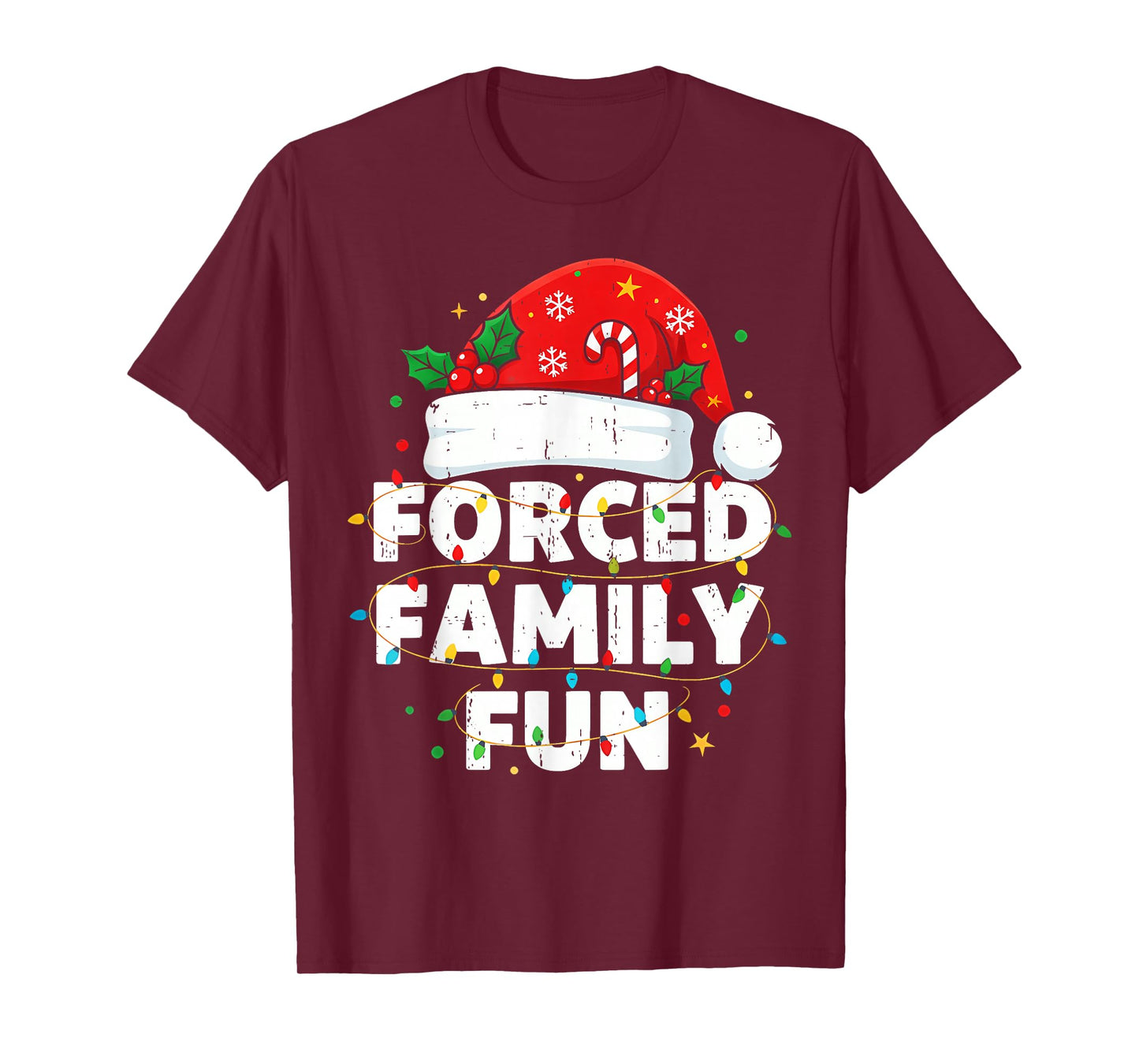 Funny Forced Family Christmas Shirt Funny Xmas Men Women T-Shirt