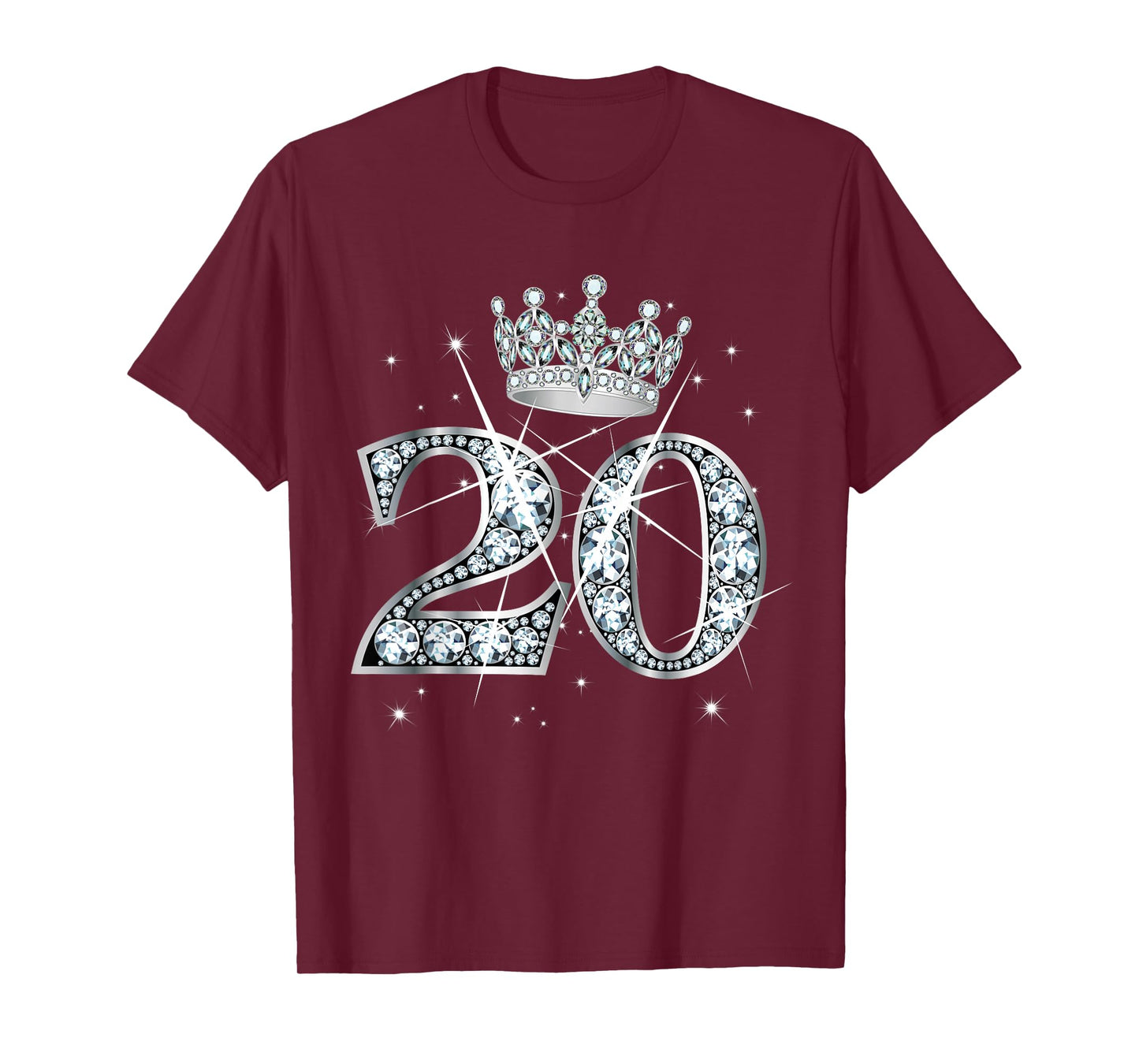 20th Birthday Queen Women Girls 20 Years Old Diamond Crown T-Shirt