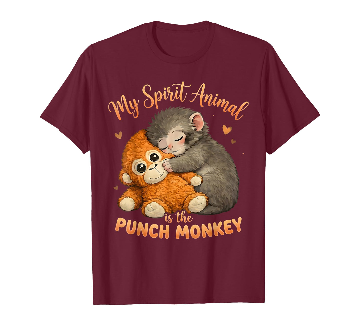 My Spirit Animal is The Punch Monkey Plush Hugging Cute T-Shirt