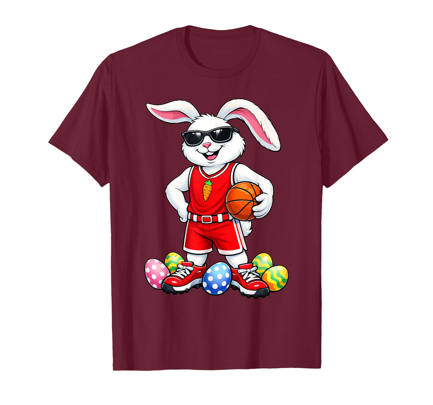 Kids Boys Easter Bunny Play Basketball Easter Kids Boys Men T-Shirt