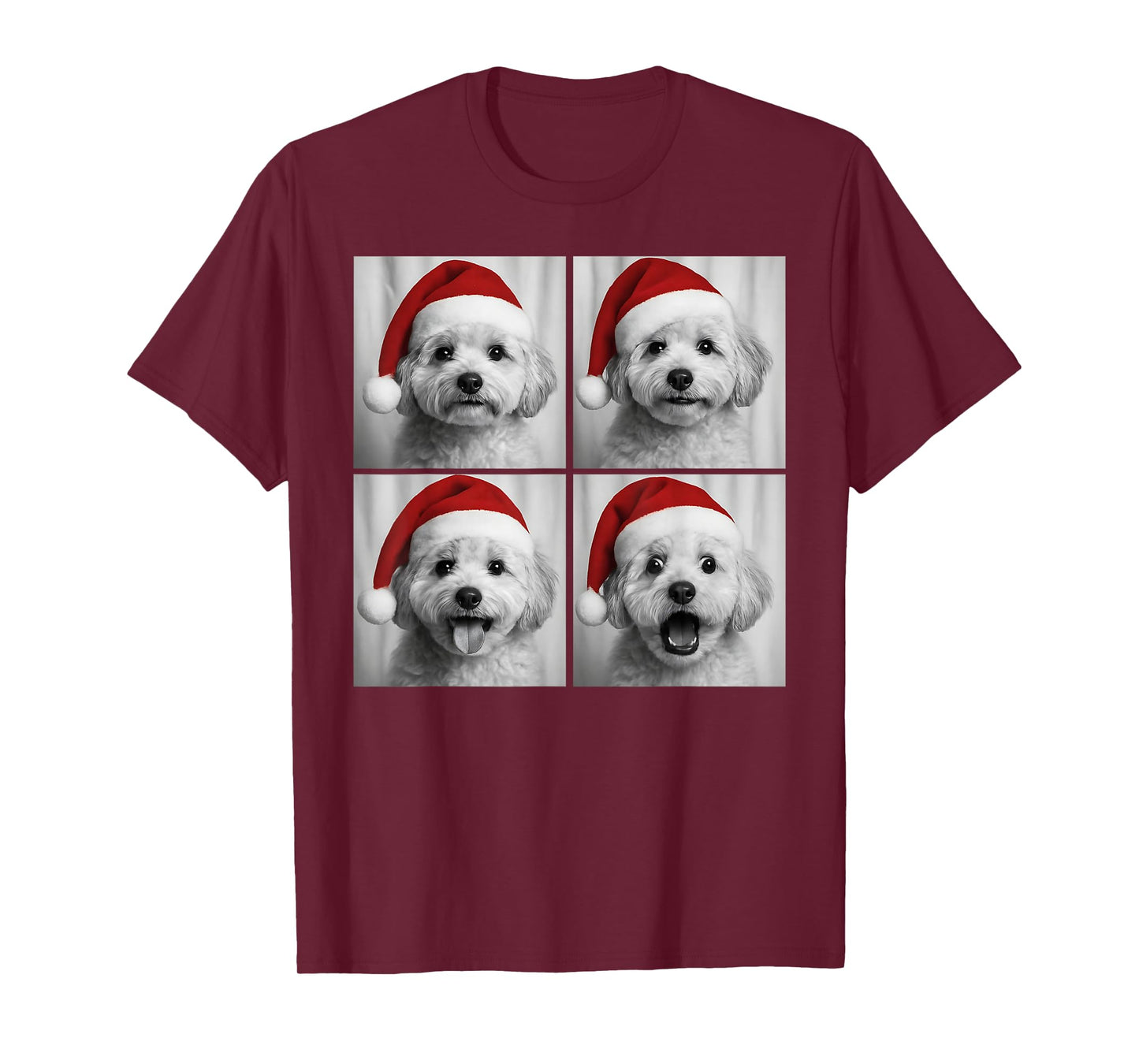 Funny Christmas Maltipoo Santa Doodle Dog Lover Photo Booth T-Shirt