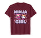 Cat Ninja Girl Cute Kawaii Ninja Cat Birthday Party T-Shirt