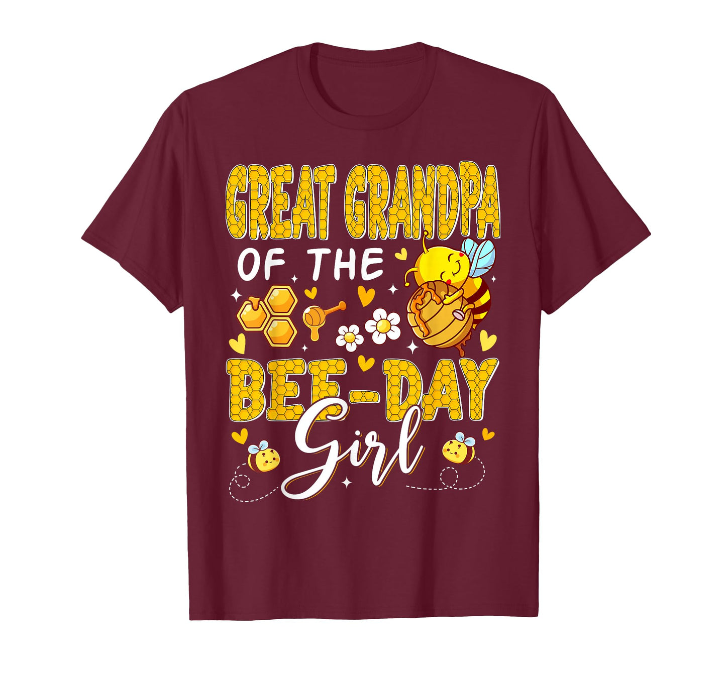 Great Grandpa of The Bee Day Girl Flower Birthday Family T-Shirt