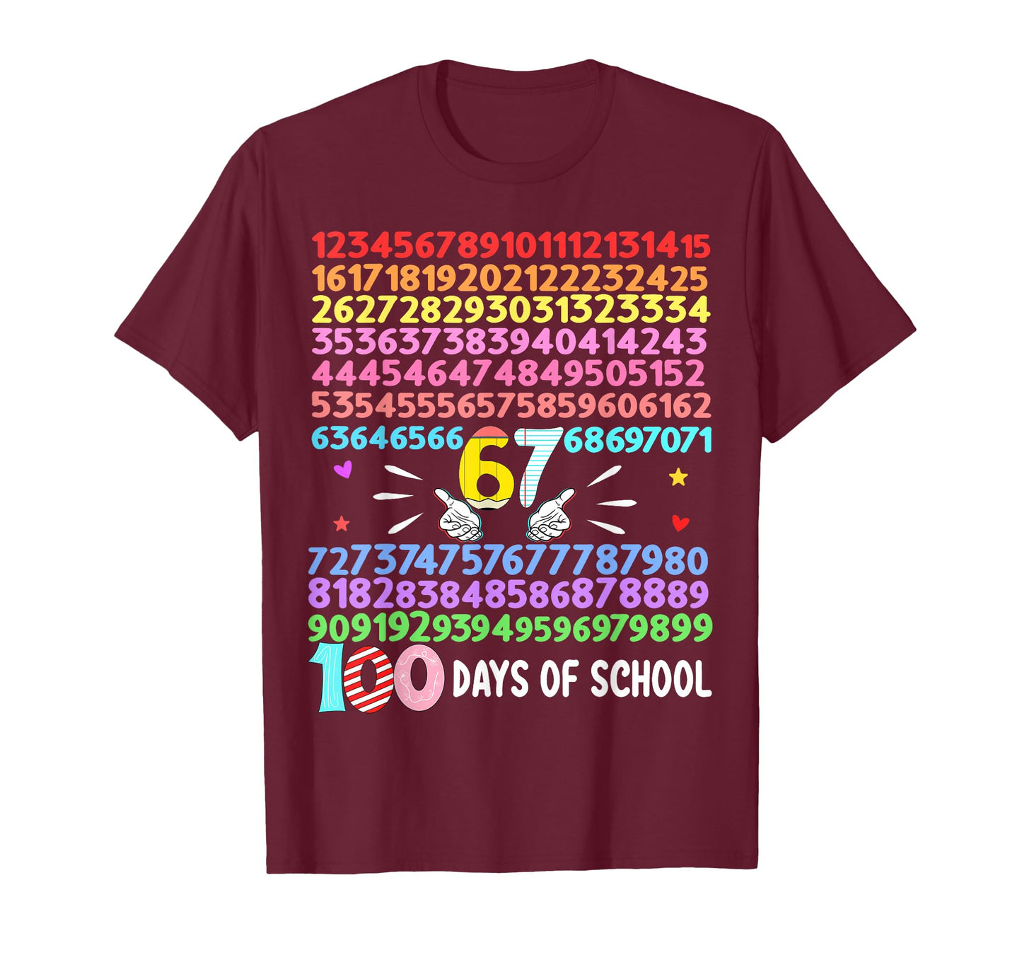 Happy 100 Days of School Smarter 67 Teacher Boys Girls T-Shirt