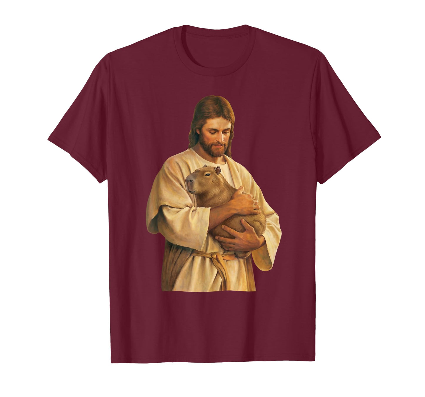 Jesus Loves Capybara Funny Jesus Holding Capybara T-Shirt