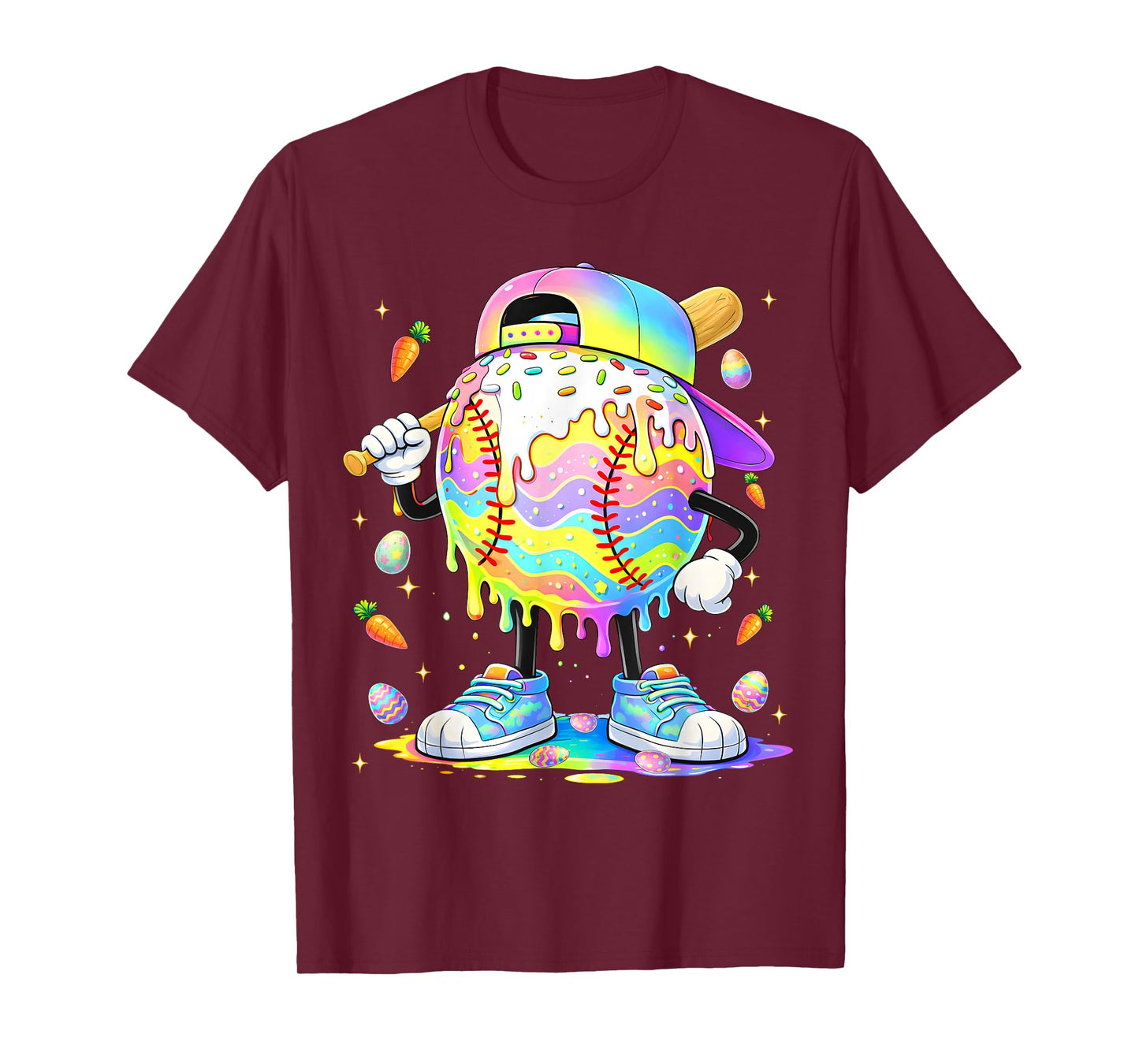Dripping Drip Tie Dye Baseball Easter Men Boy Kid T-Shirt