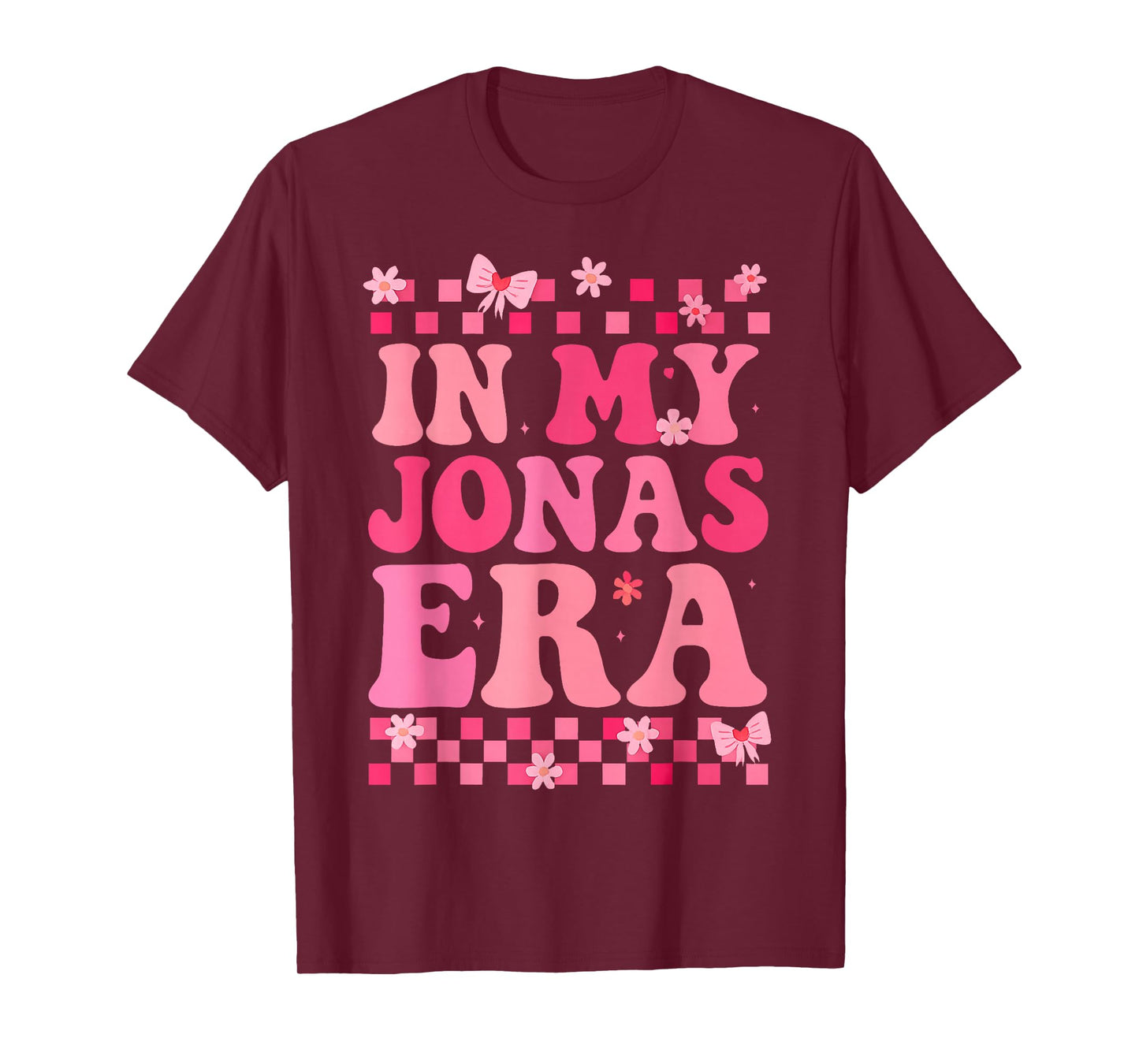 Groovy in My Jonas Era Funny Jonas Heart for Men Women Kids T-Shirt