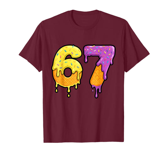 Mason 67 Ice Cream Drip Meme Six Seven Funny T-Shirt