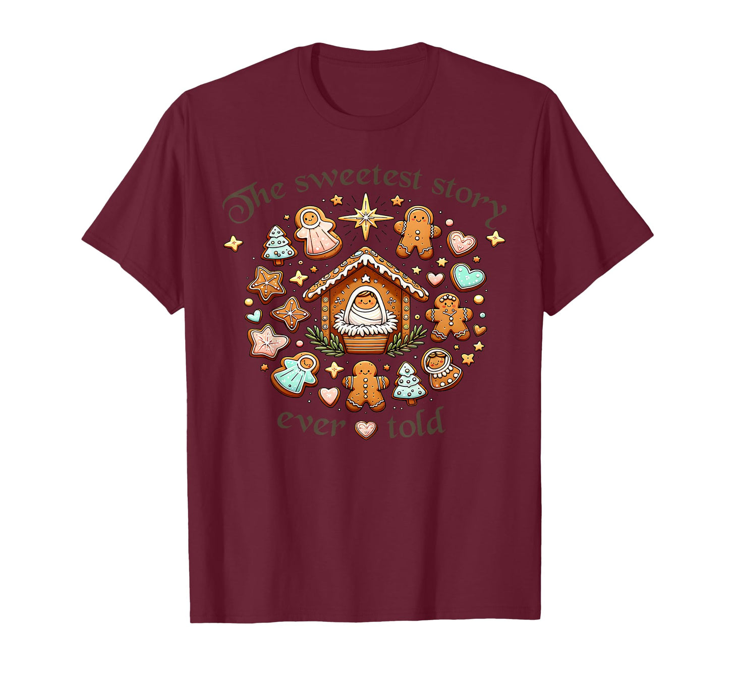The Sweetest Story Ever Told, Christmas Gingerbread Nativity T-Shirt