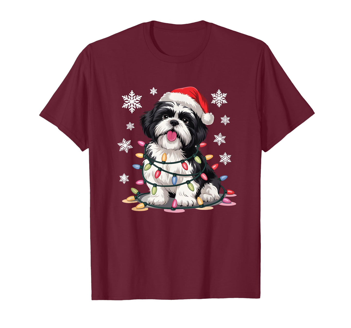 Christmas Dog Shih Tzu Santa Xmas Women Men Kids T-Shirt