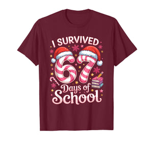 I Survived 67 Days of School - Funny Teachers Students Girls T-Shirt