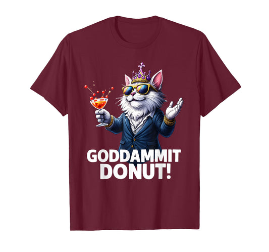 Donut Princess Cat Meme Fantasy Kawaii Funny Cartoon Style T-Shirt