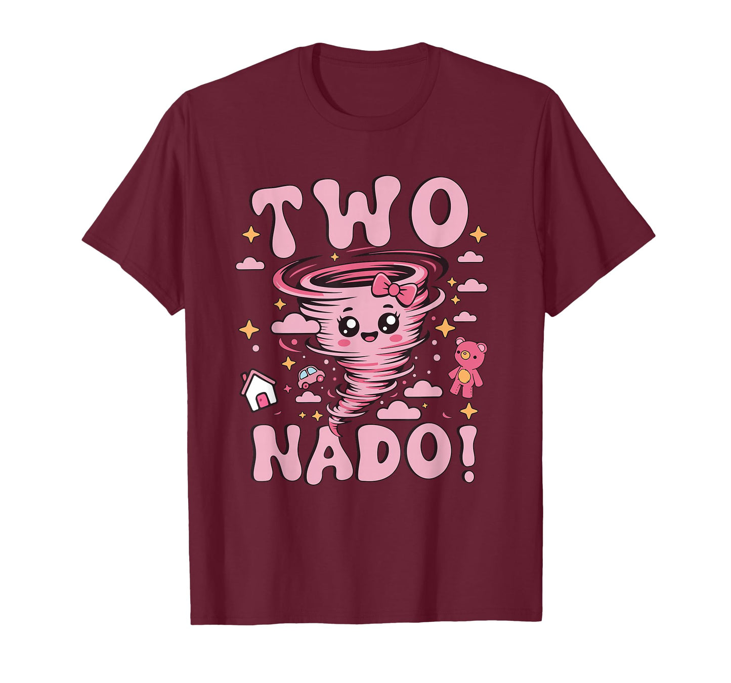 Tornado 2 Year Old Girl Birthday Two Nado 2nd Bday Kids T-Shirt
