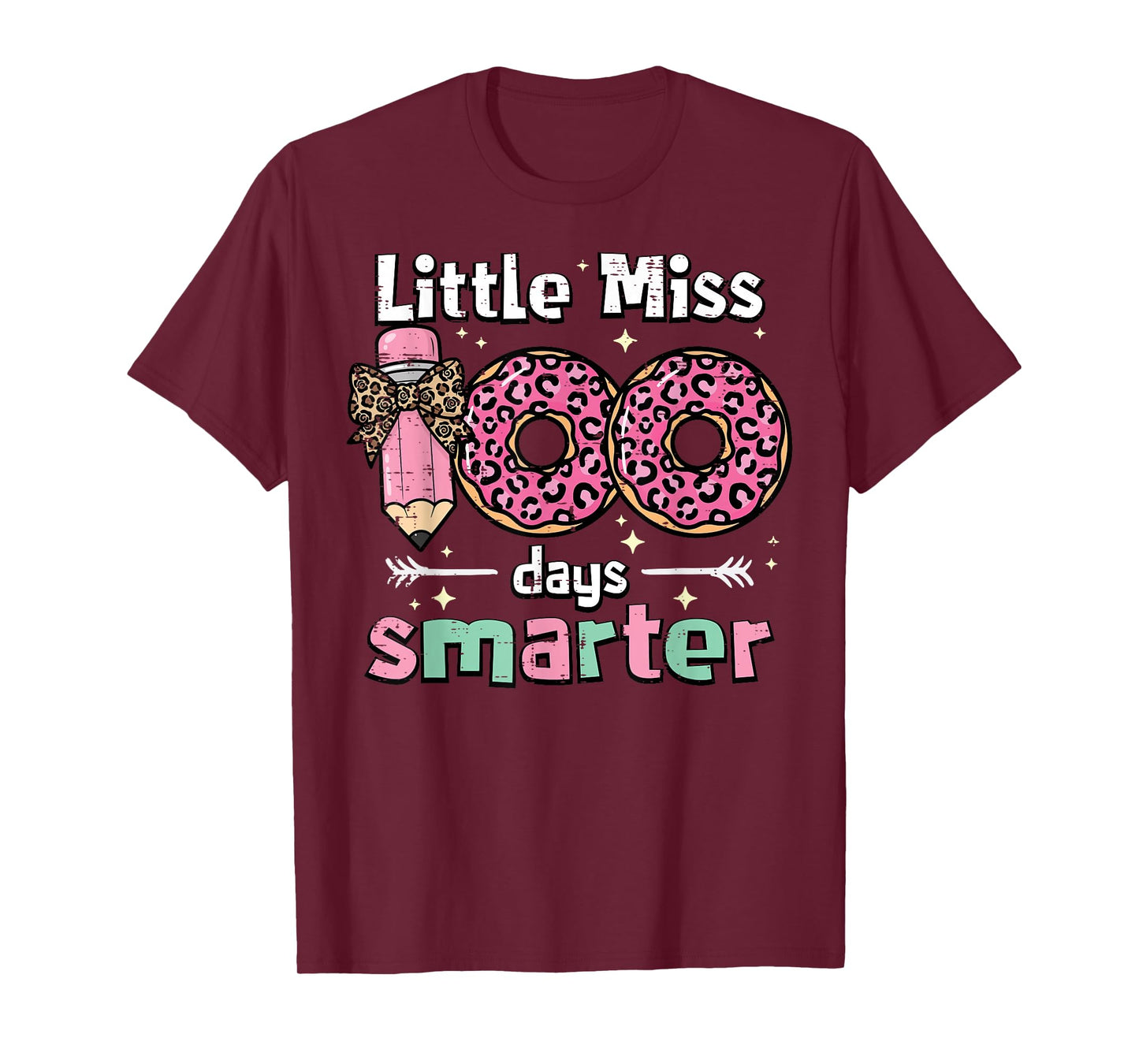 Little Miss 100 Days Smarter 100th Day of School Girls Kids T-Shirt