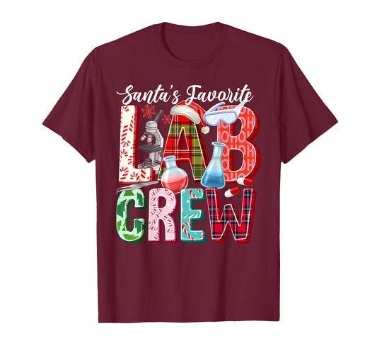 Santa's Favorite Lab Crew Christmas Laboratory Technician T-Shirt