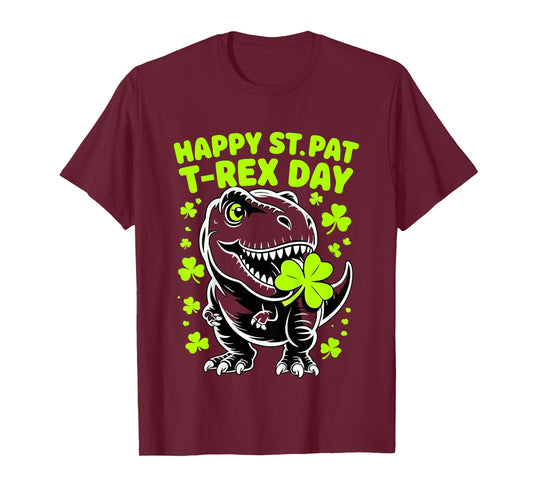 Kids Dinosaur St Patricks Day Boys Happy St Pat Trex T-Shirt