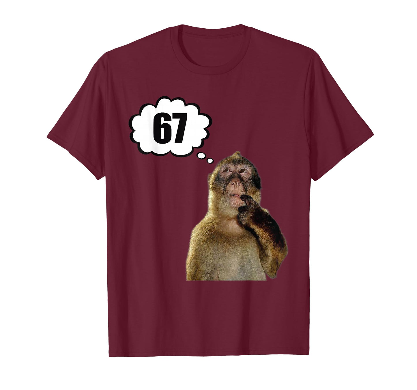 Funny Thinking Monkey Meme Six Seven 6 7 Meme T-Shirt