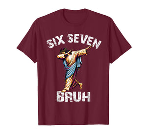 Six Seven Jesus Dabbing Christmas 6 7 Meme 67 Kids Boys Men T-Shirt