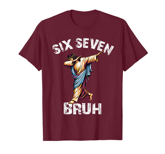 Six Seven Jesus Dabbing Christmas 6 7 Meme 67 Kids Boys Men T-Shirt