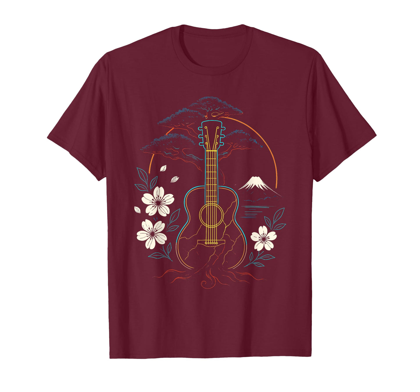 Japanese Art Guitar Men Women Kids Funny Musician T-Shirt