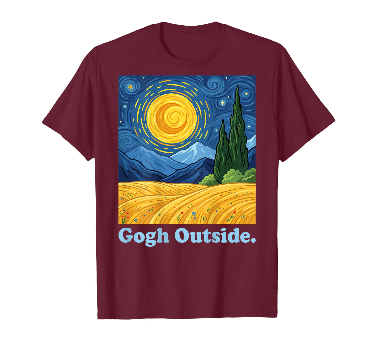 Gogh Outside T Starry Night Inspirational Van Gogh Style T-Shirt