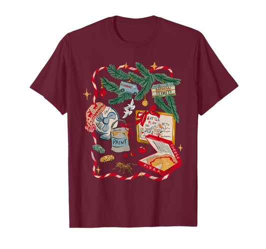 Funny Battle Plan Christmas Home Kids Hand Dawn Alone Xmas T-Shirt