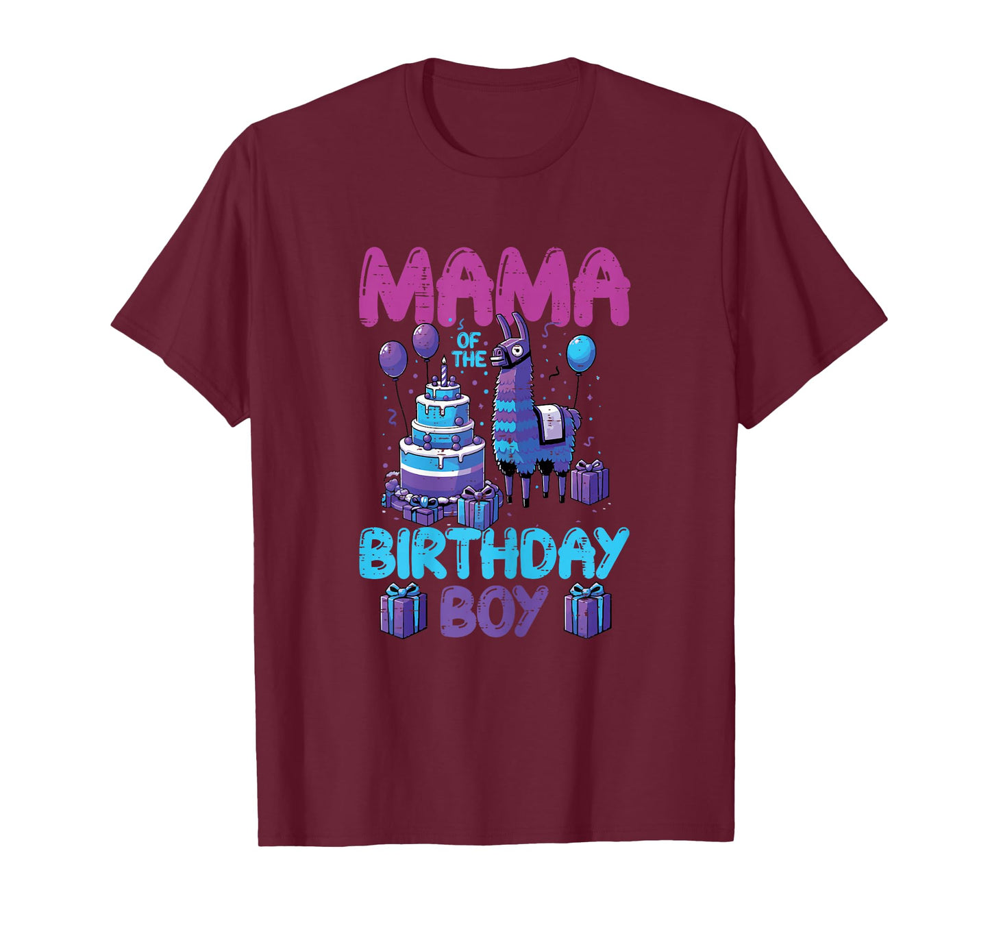 Mama of Birthday Boy Llama Pinata Party Family Match Women T-Shirt