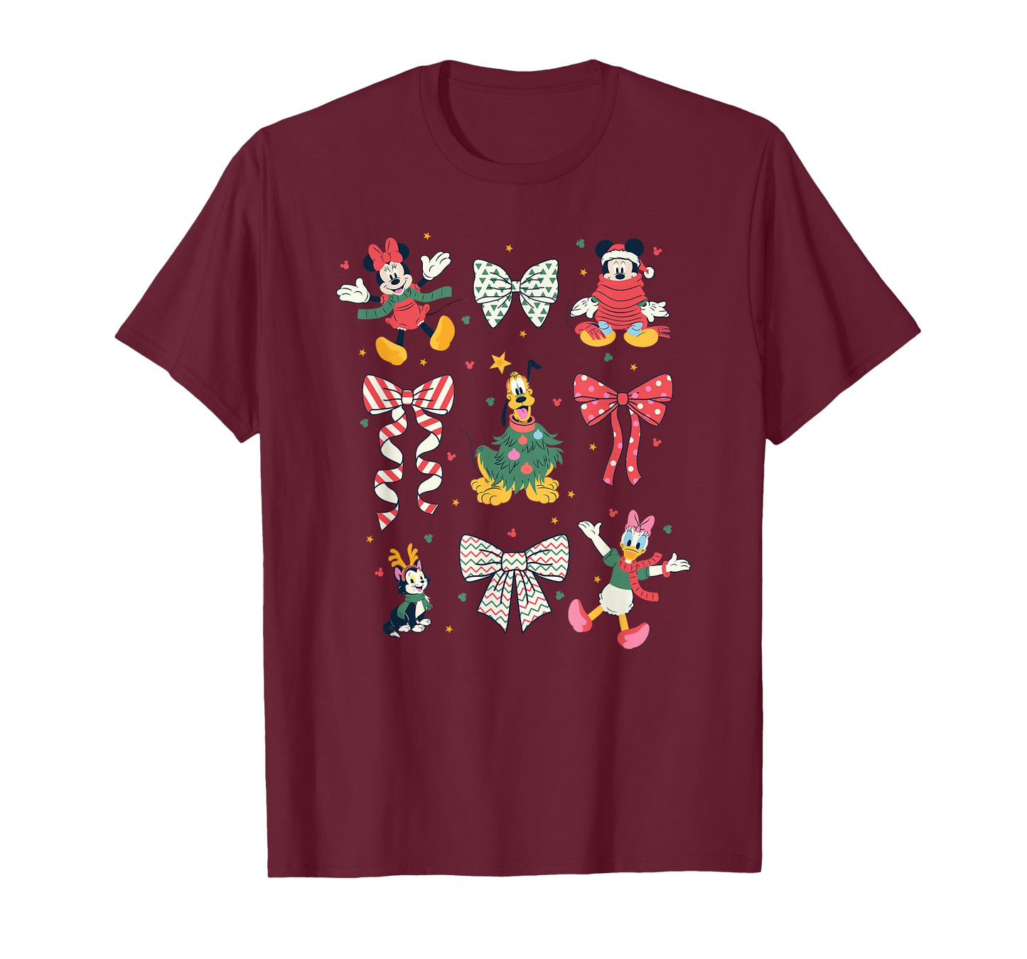 Disney Mickey and Friends Christmas Bows and Pals Collage T-Shirt