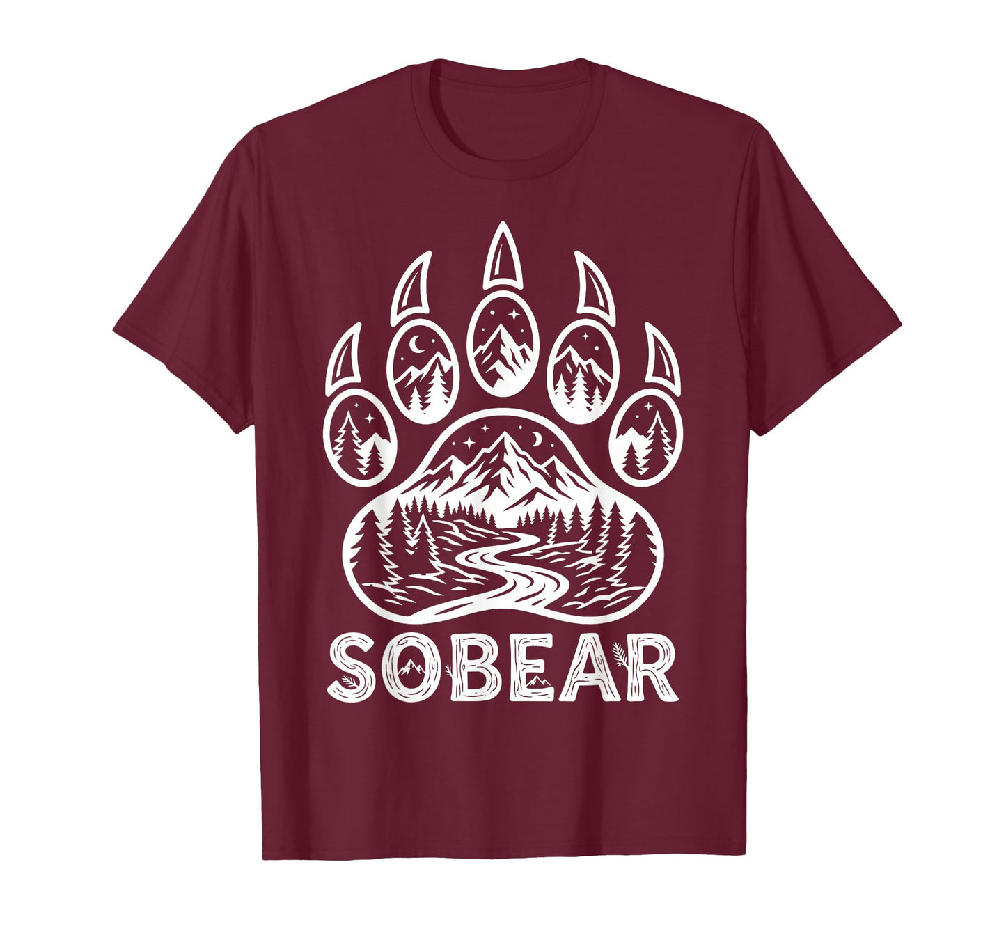 Sobear Sobriety Anniversary Sober AA NA Recovery Bear Paw T-Shirt