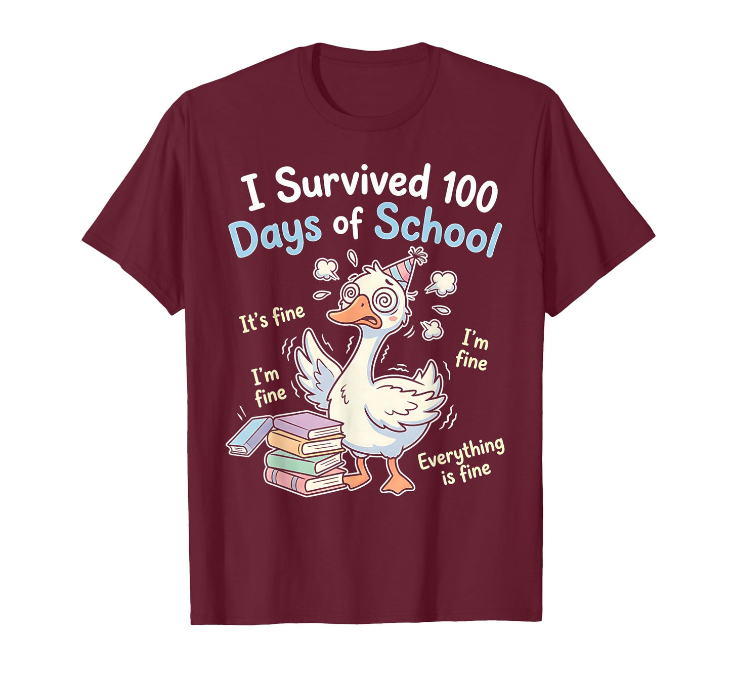I Survived 100 Days of School Funny Goose 100th Day Teacher T-Shirt