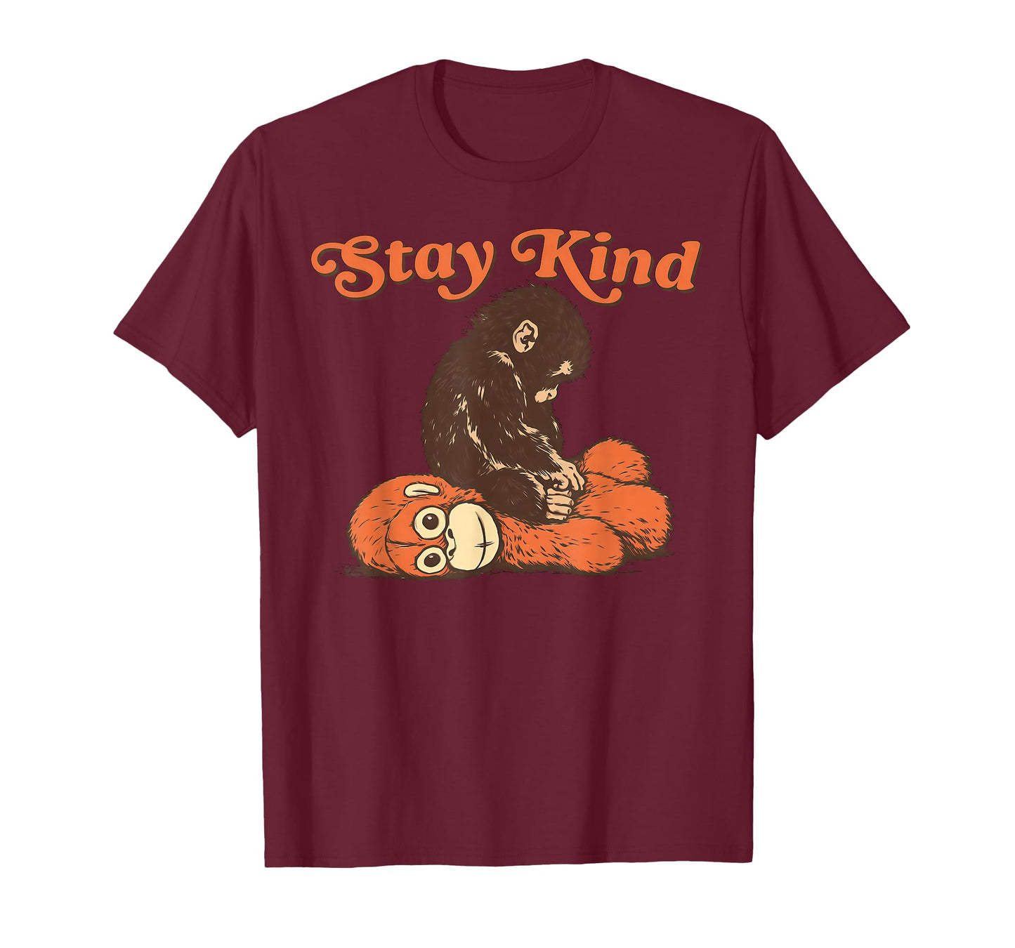 Stay Kind Baby Monkey Punch Plush Men Women Kids T-Shirt