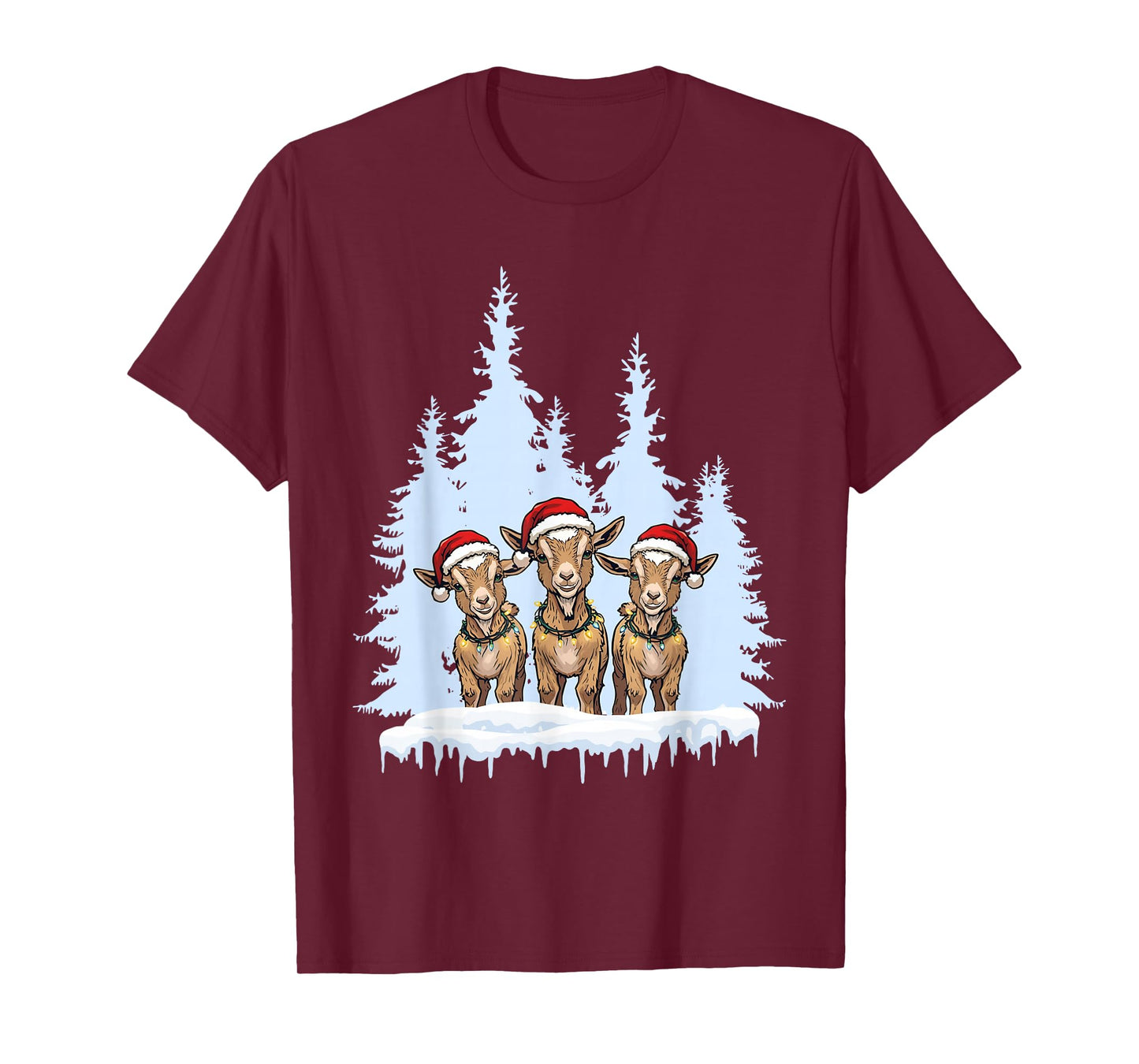 Mini Goat Christmas Design Nigerian Dwarf Goats Christmas T-Shirt