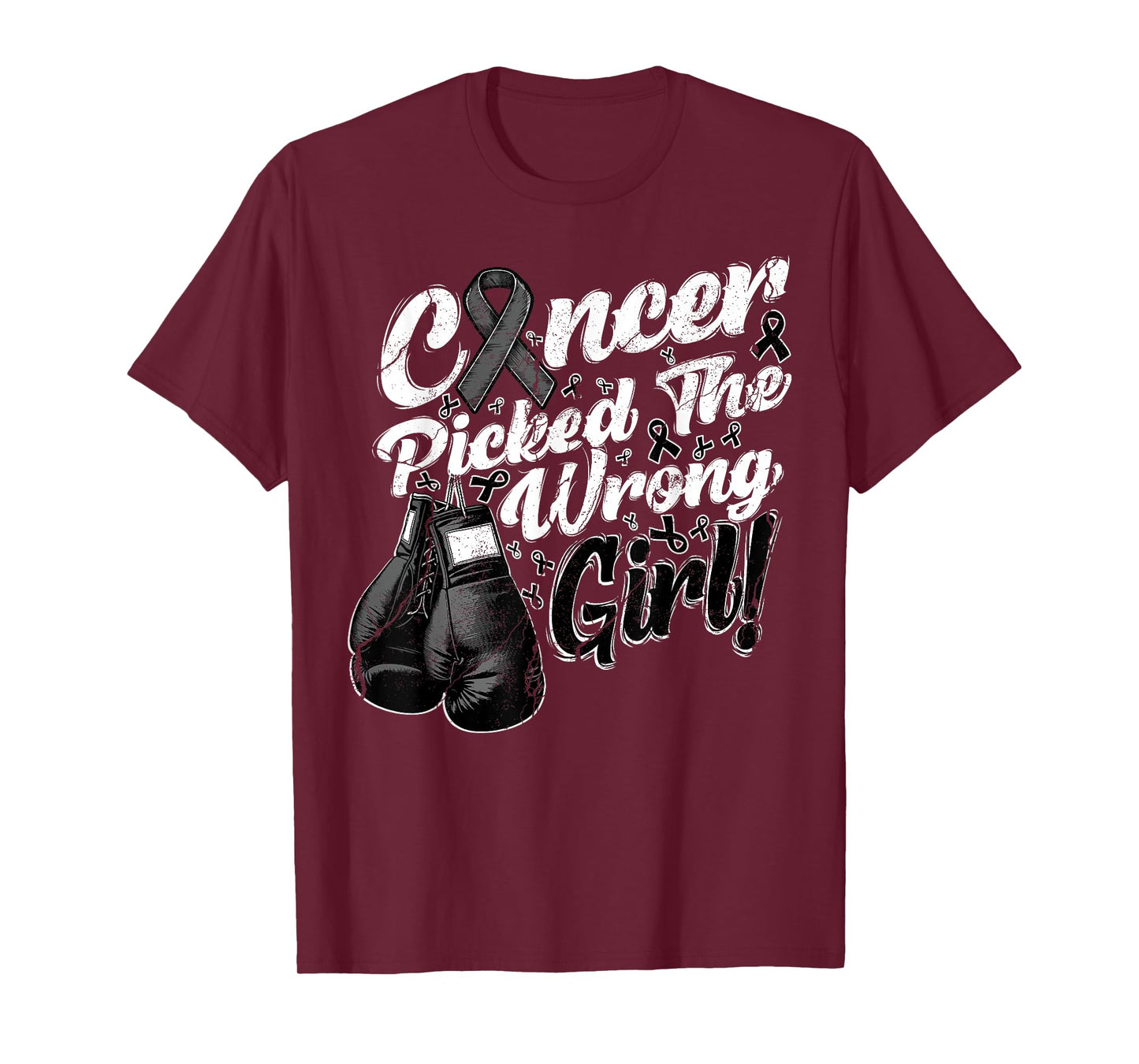 Melanoma Skin Cancer Picked The Wrong Girl Awareness Support T-Shirt