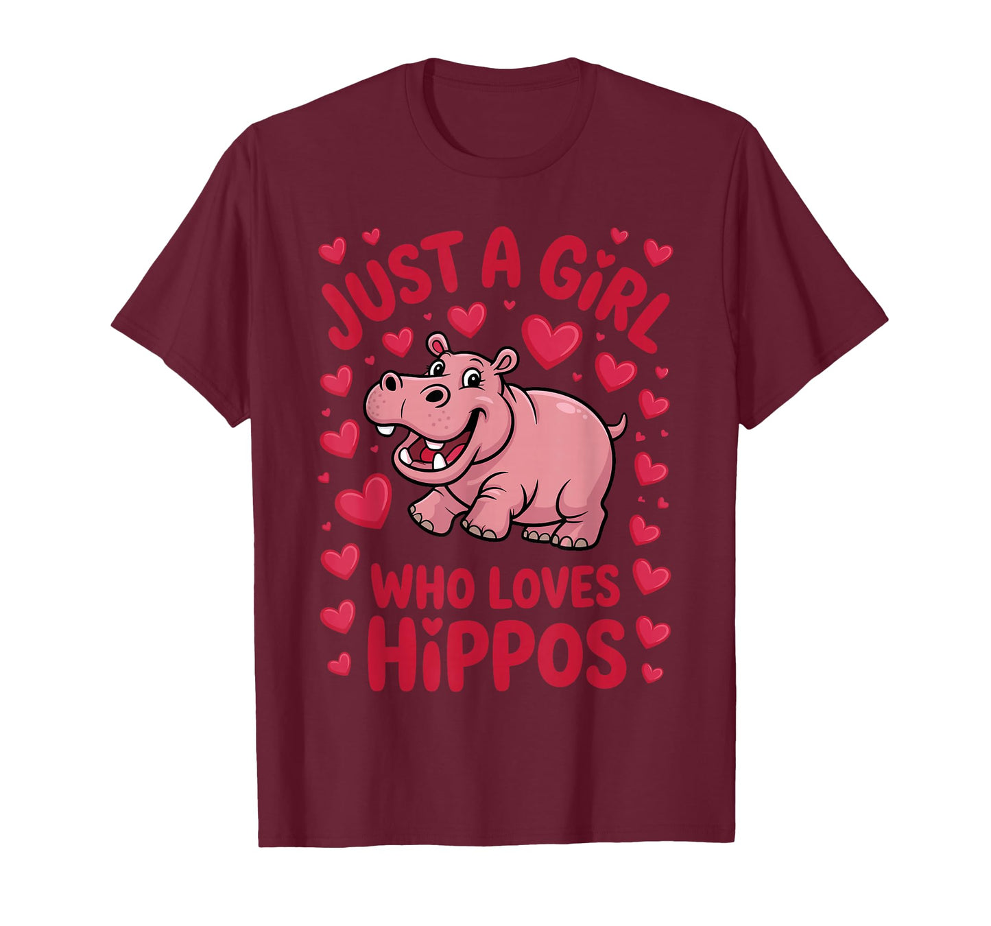 Cute Hippo Art for Women Girls Kid Hippopotamus Animal Hippo T-Shirt