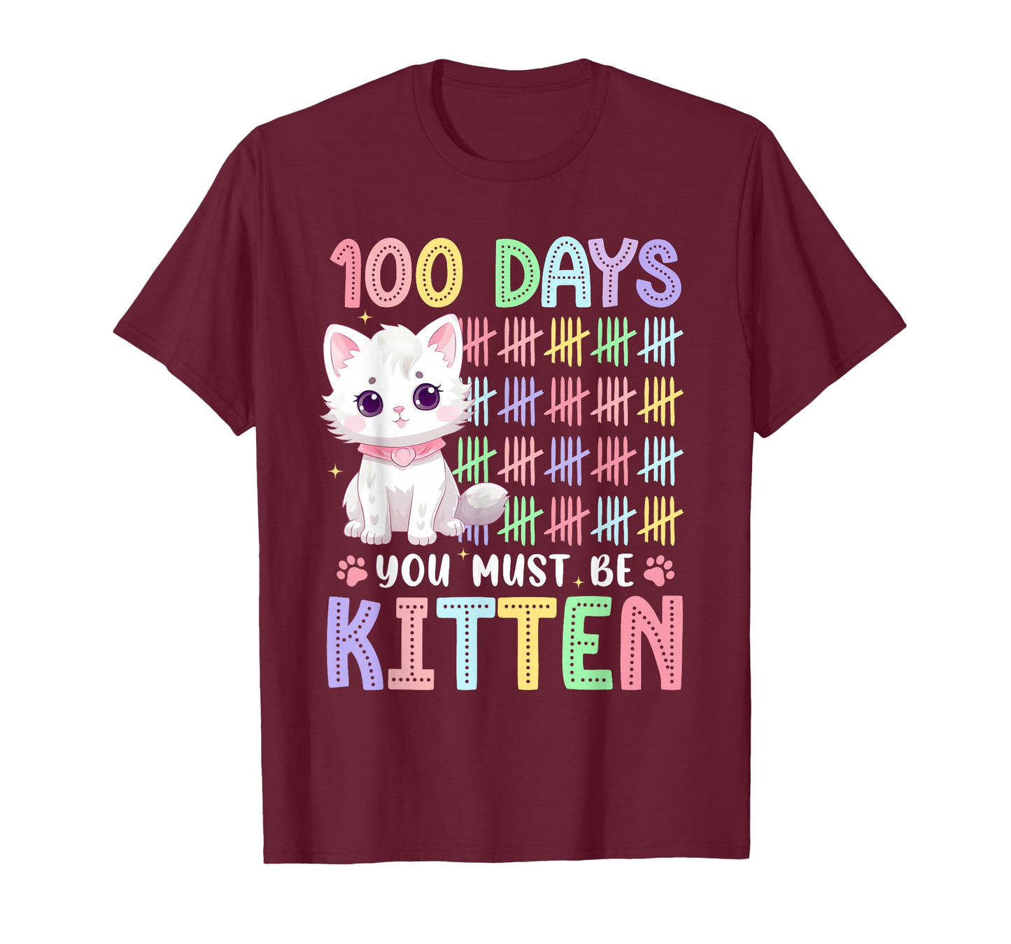 You Must Be Kitten Cat Lover Groovy 100th Day of School Kids T-Shirt