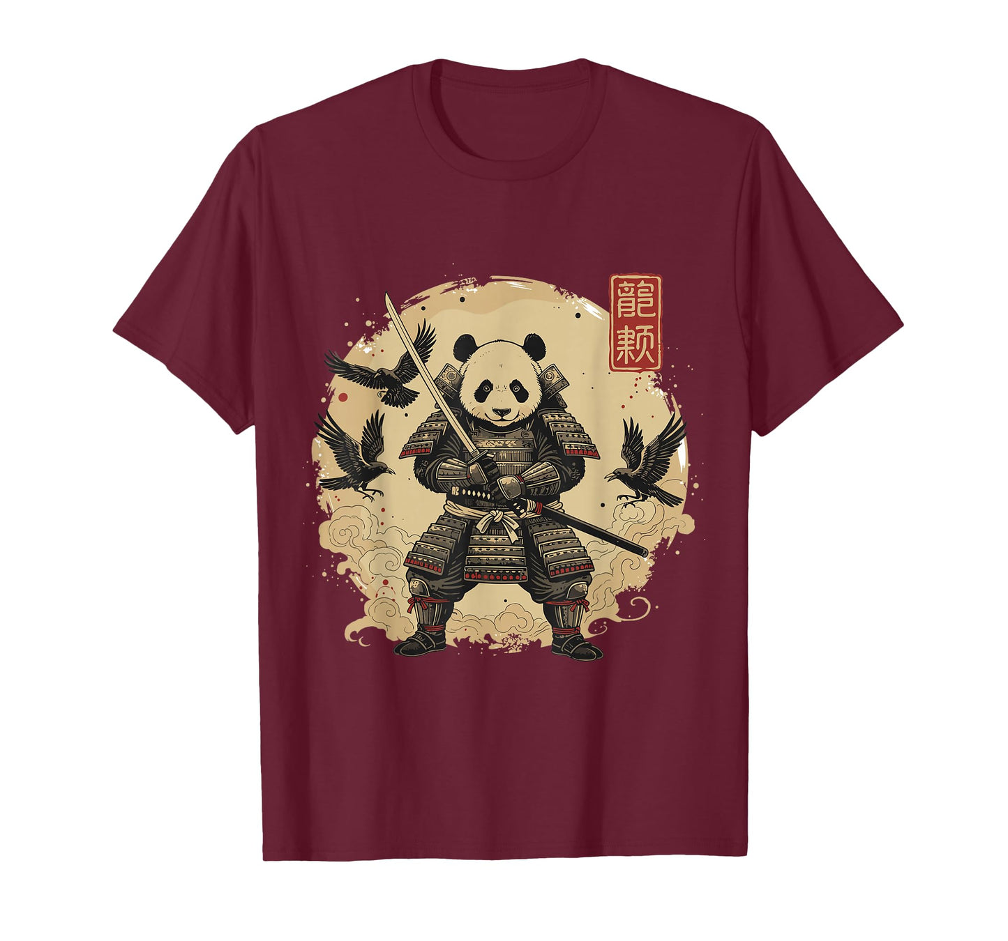 Samurai Panda Shirt Warrior Vintage Graphic Japanese Men T-Shirt