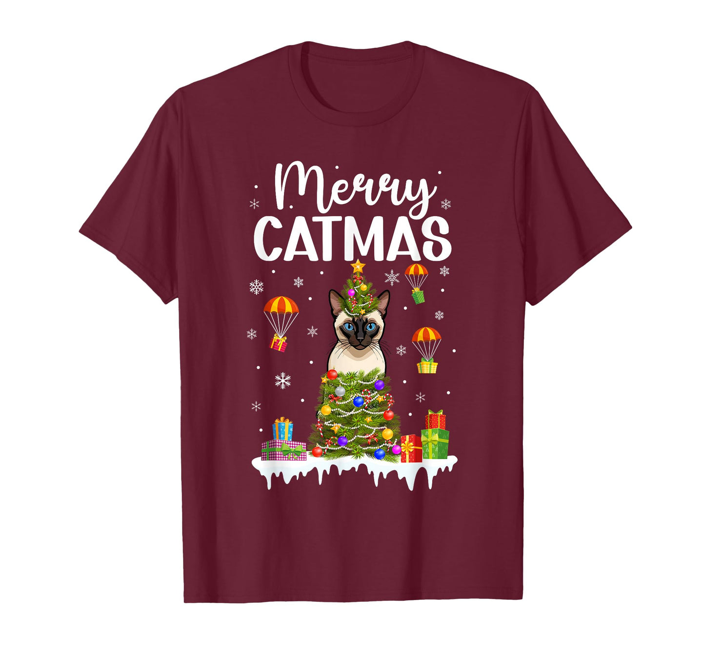 Merry Catmas Siamese Christmas Siamese Cat Xmas Party T-Shirt