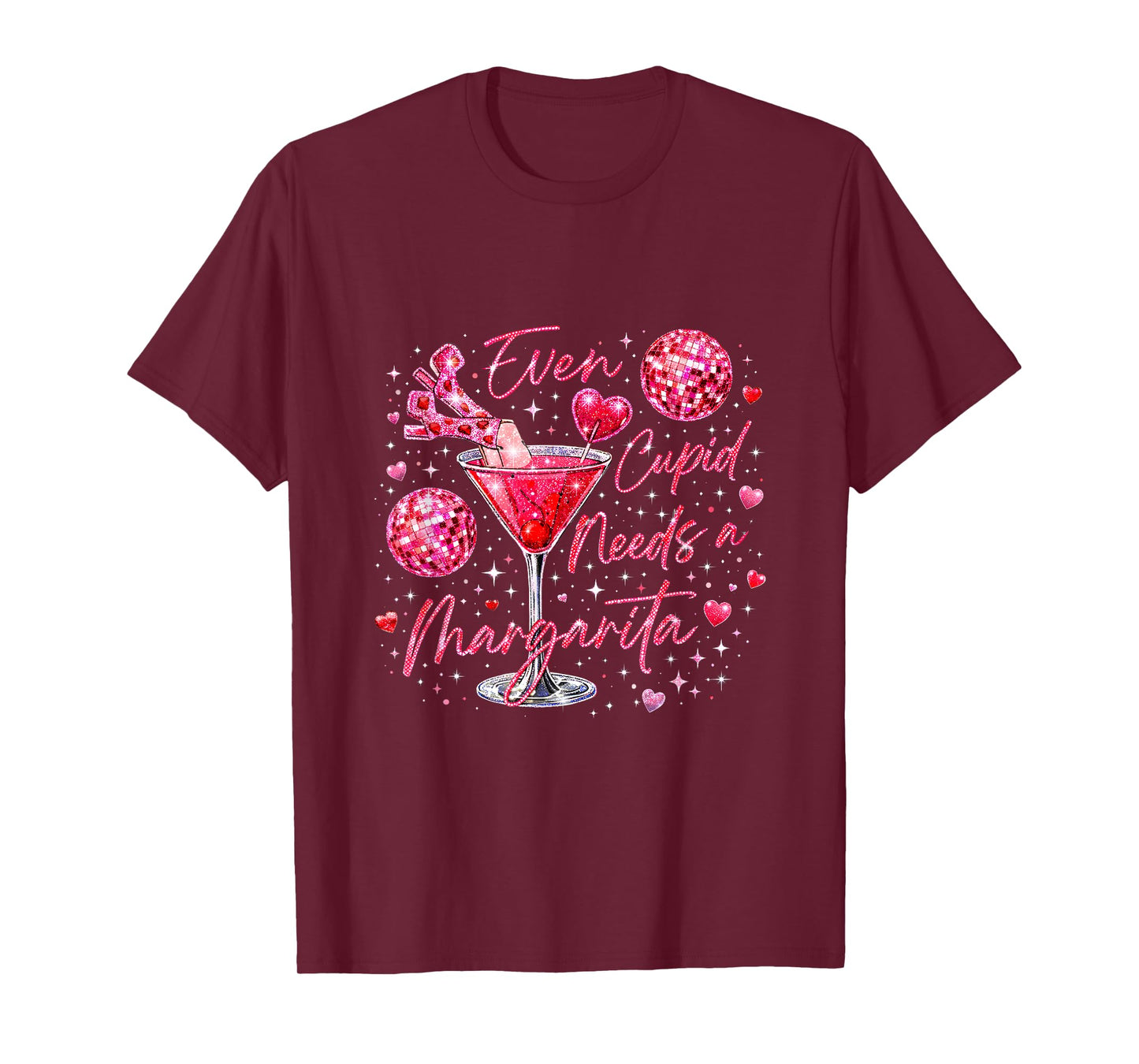 Trendy Valentine Even Cupid Need A Margarita Retro Funny T-Shirt